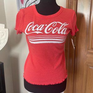 Coral Coca Cola Tee Size SMALL